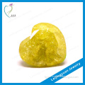 Wholesale good quality olive yellow heart shape ice cubic zirconia